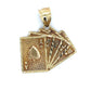 10K Yellow Gold Cards Pendant