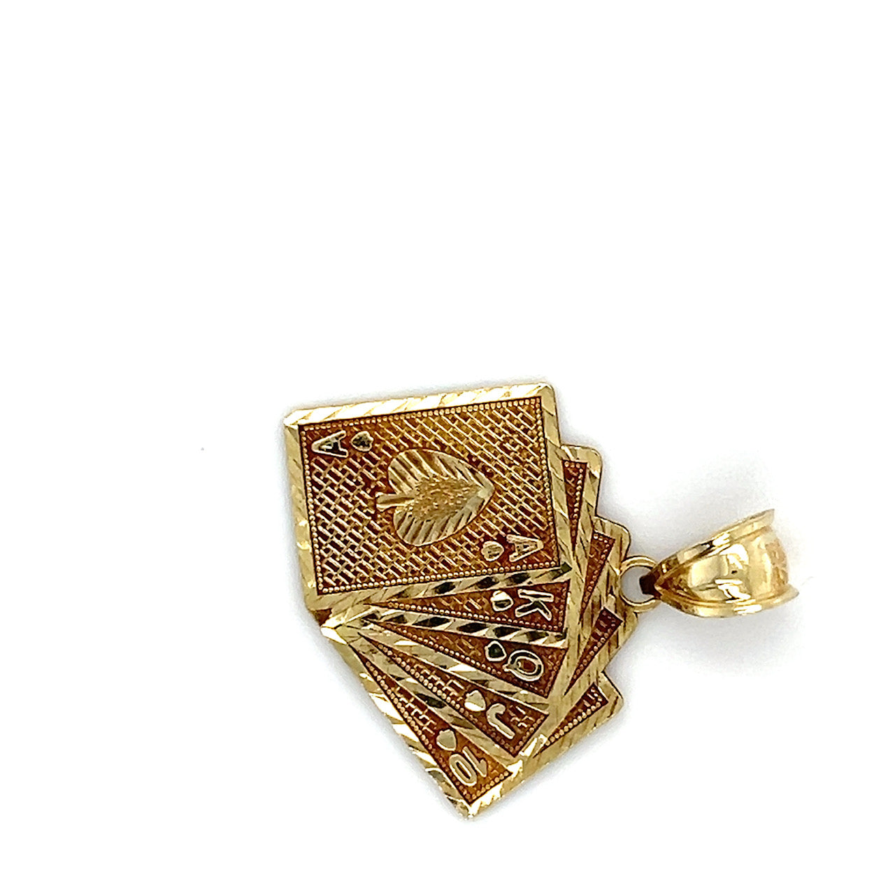 10K Yellow Gold Cards Pendant