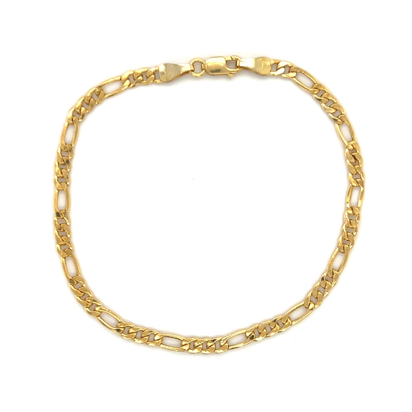 14K Yellow Gold 7" Figaro Chain Bracelet