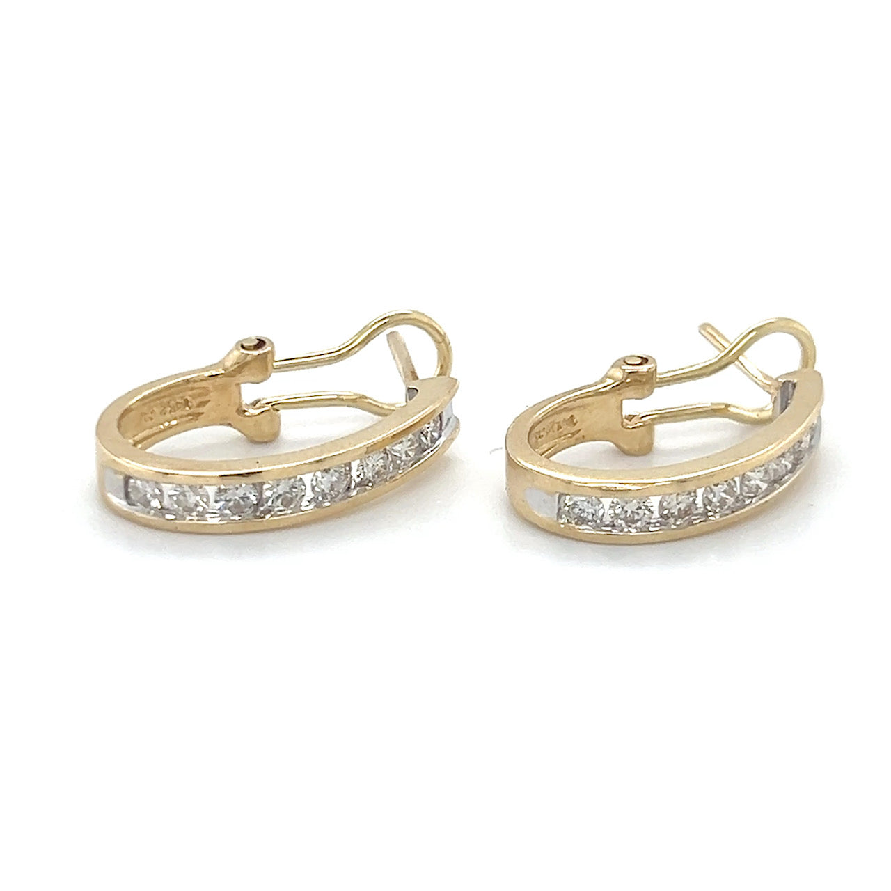 14K Yellow Gold Diamond Earrings