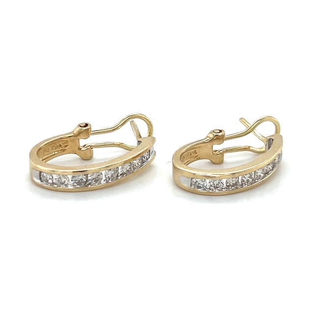 14K Yellow Gold Diamond Earrings