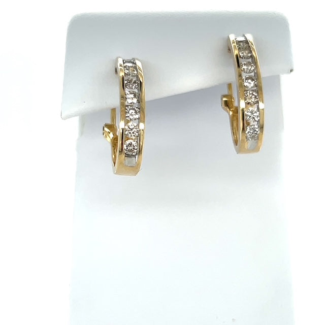 14K Yellow Gold Diamond Earrings