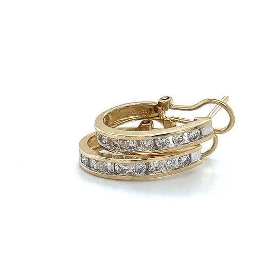 14K Yellow Gold Diamond Earrings