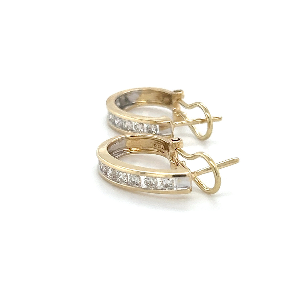 14K Yellow Gold Diamond Earrings