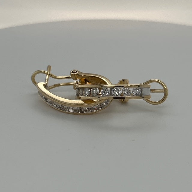 14K Yellow Gold Diamond Earrings