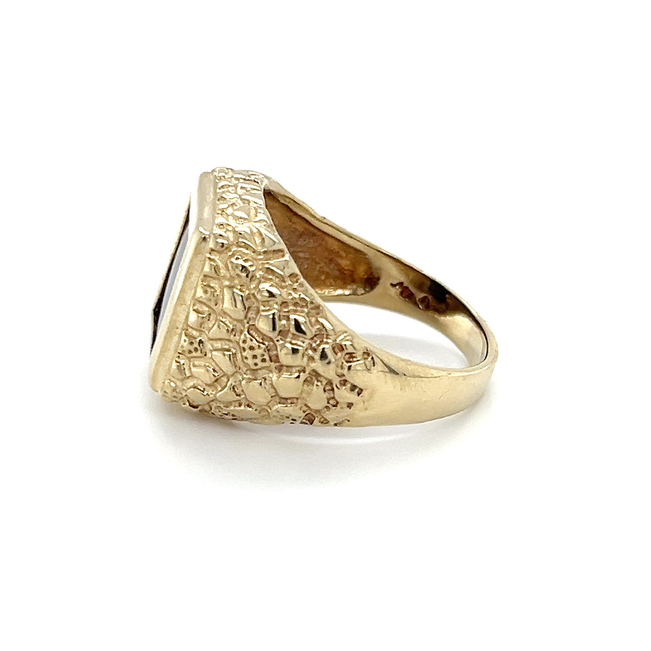 10K Yellow Gold Onyx Gentleman's Ring; Size 10.5