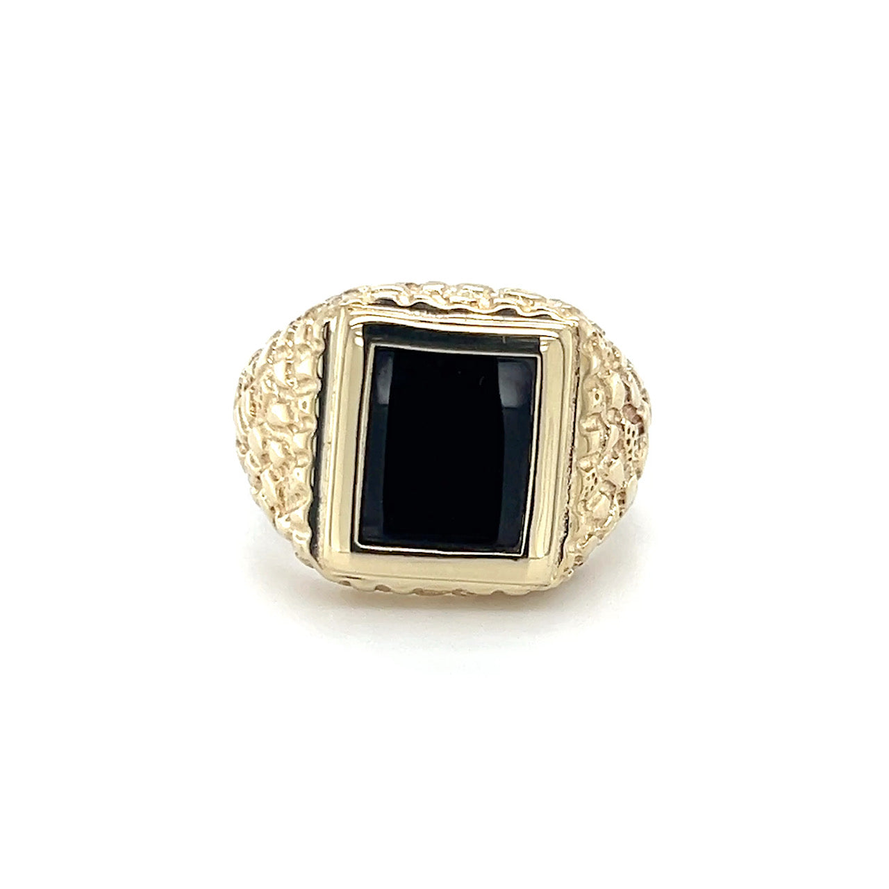 10K Yellow Gold Onyx Gentleman's Ring; Size 10.5