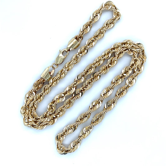 10K Yellow Gold 20" Rope Chain