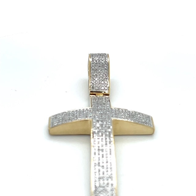 10K Yellow Gold Diamond Cross Pendant
