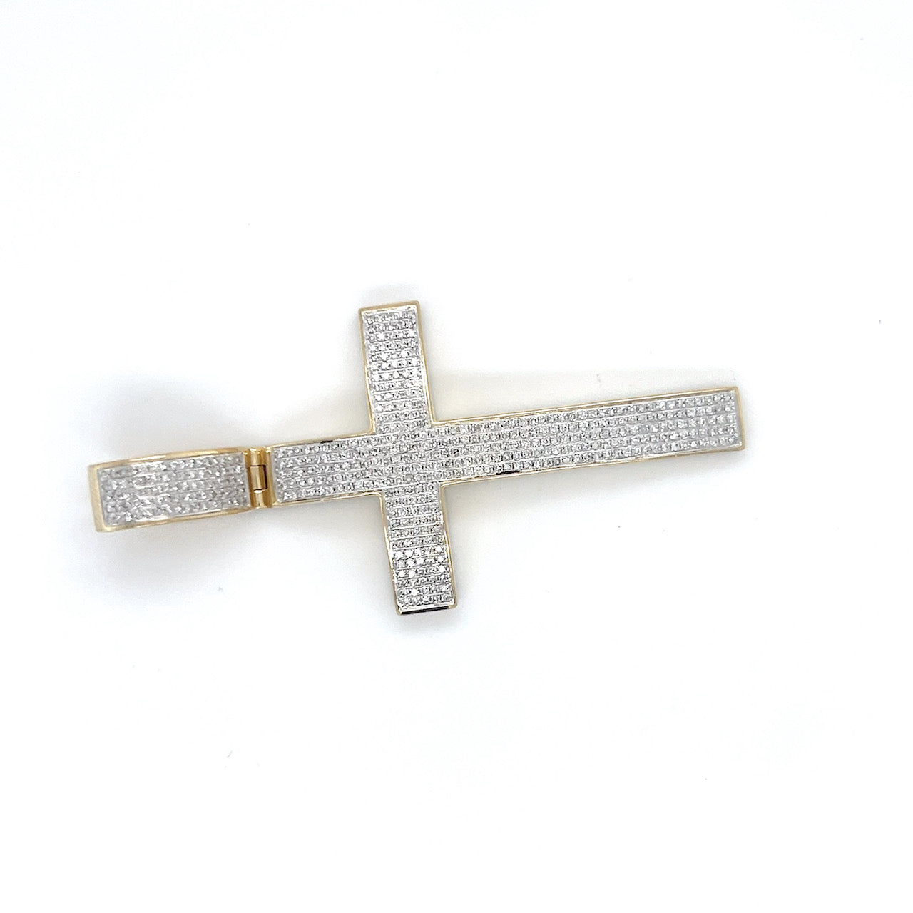 10K Yellow Gold Diamond Cross Pendant
