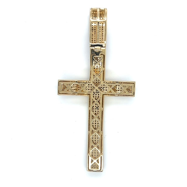 10K Yellow Gold Diamond Cross Pendant