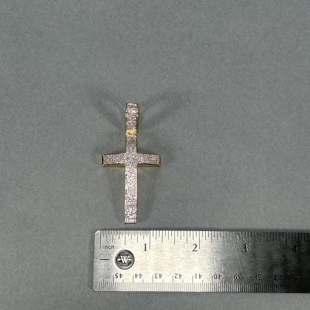 10K Yellow Gold Diamond Cross Pendant