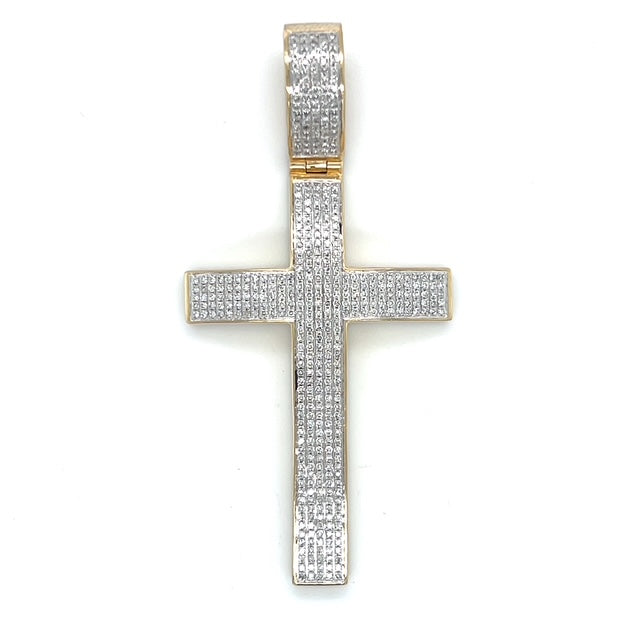 10K Yellow Gold Diamond Cross Pendant