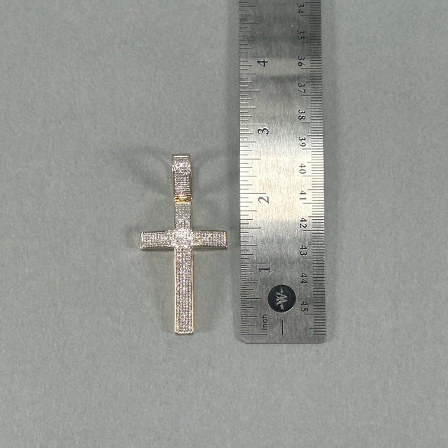 10K Yellow Gold Diamond Cross Pendant