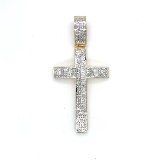 10K Yellow Gold Diamond Cross Pendant