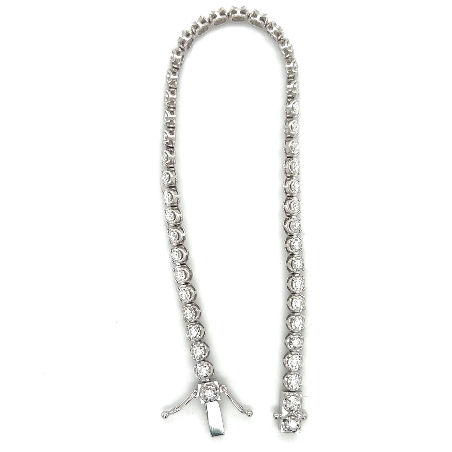 14K White Gold 7" Diamond Bracelet