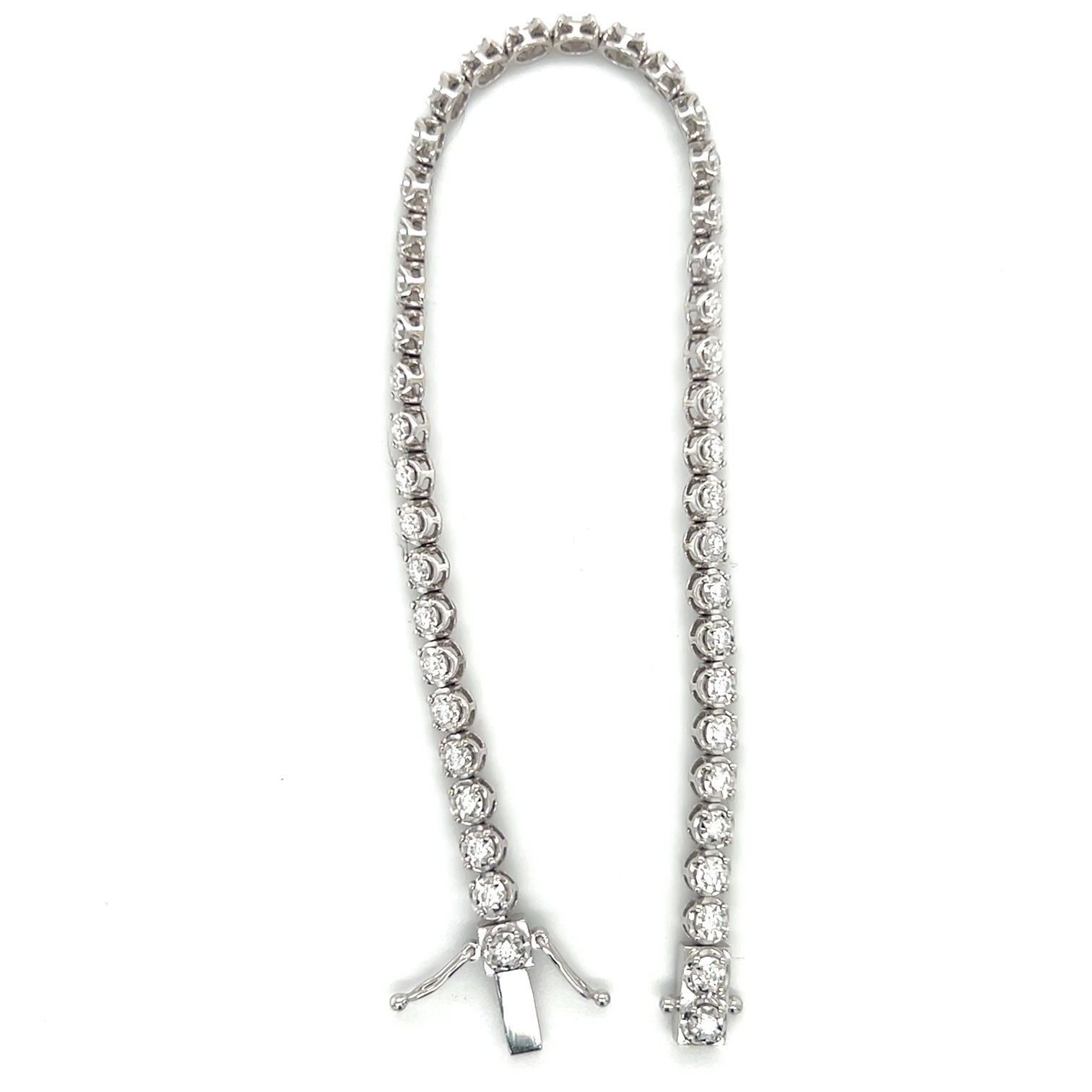 14K White Gold 7" Diamond Bracelet
