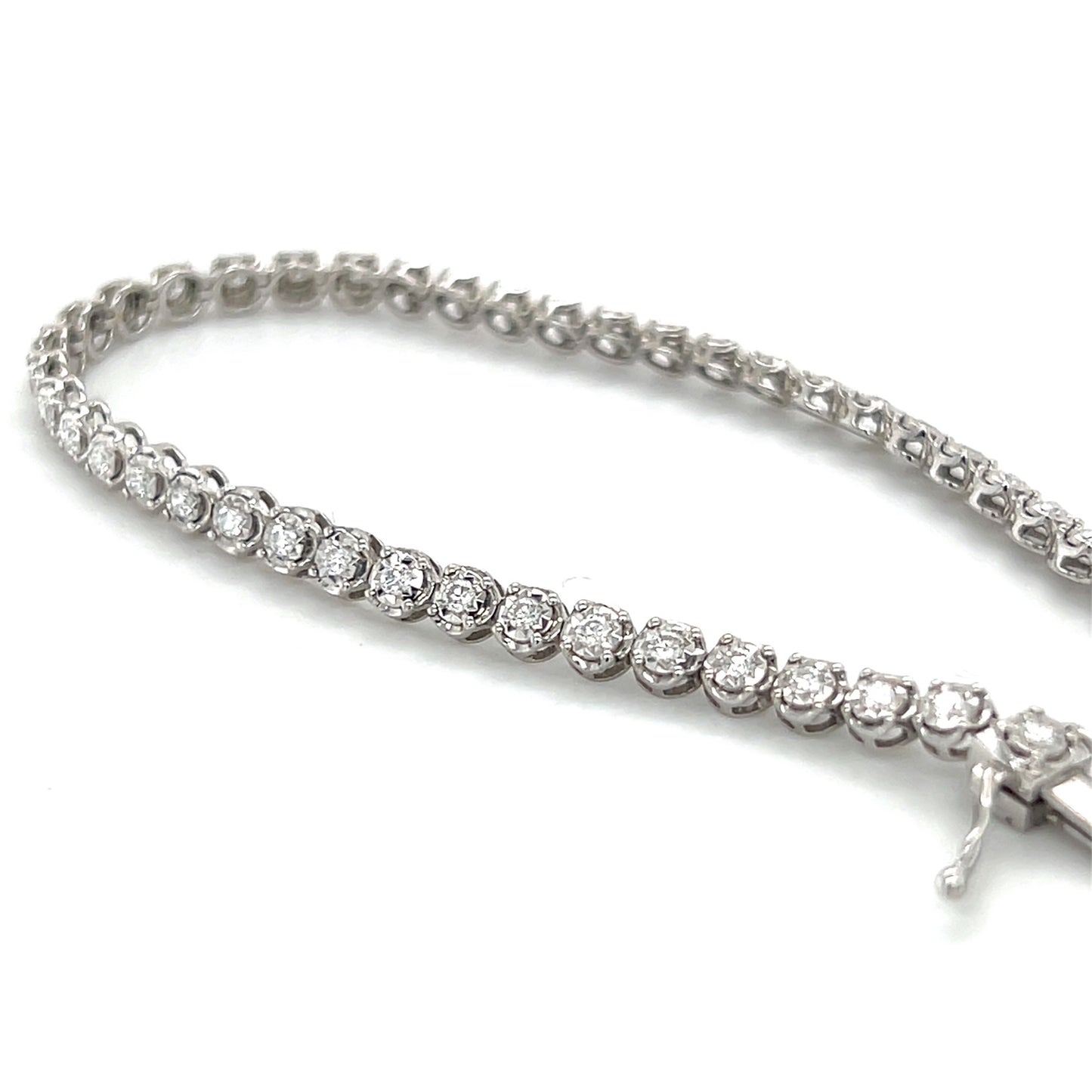 14K White Gold 7" Diamond Bracelet