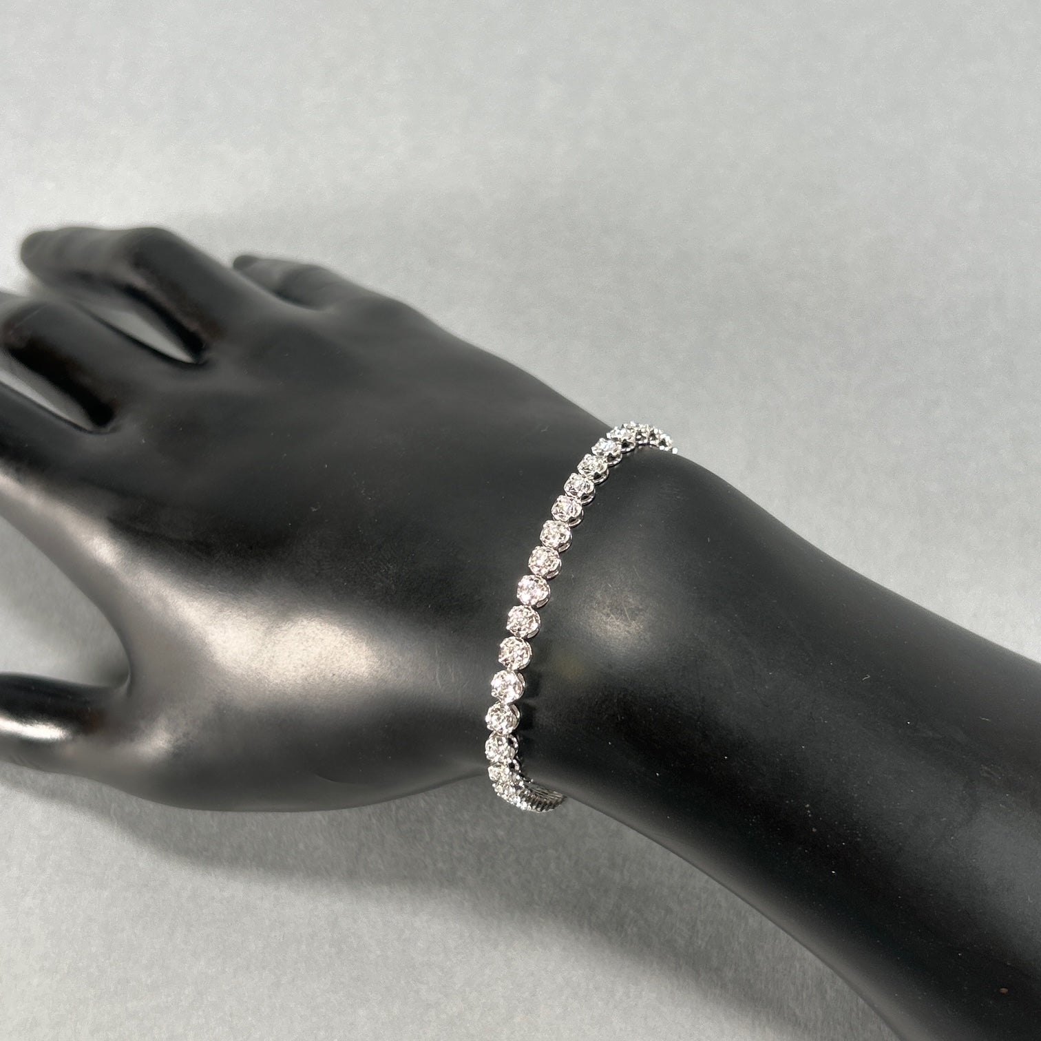 14K White Gold 7" Diamond Bracelet