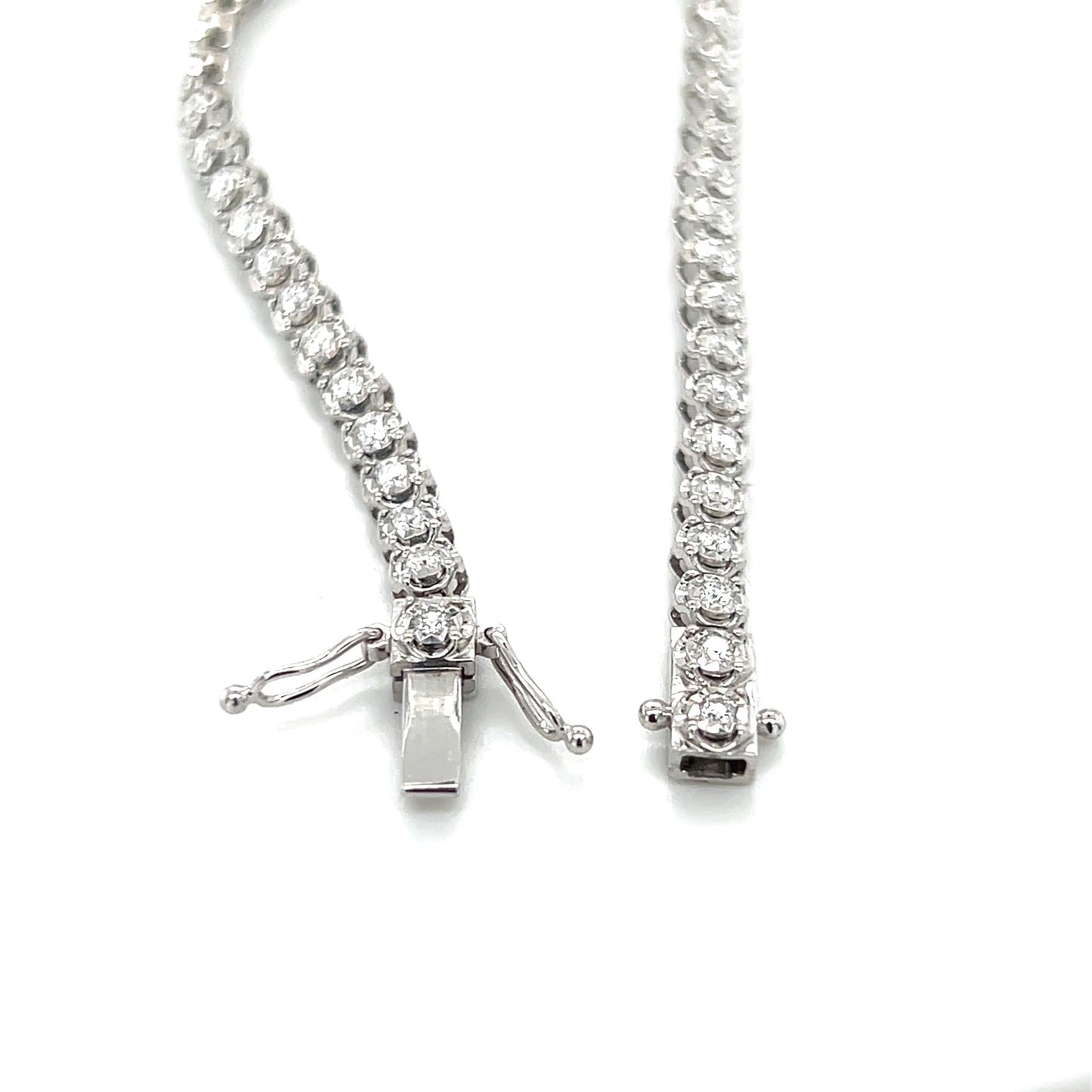 14K White Gold 7" Diamond Bracelet