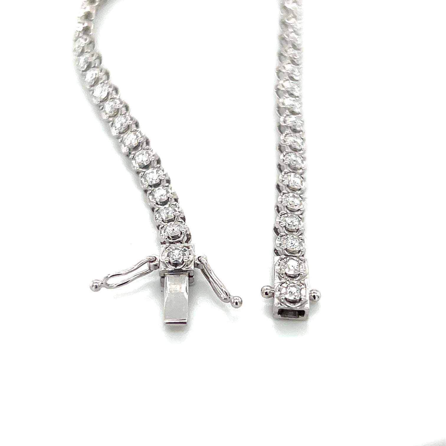 14K White Gold 7" Diamond Bracelet