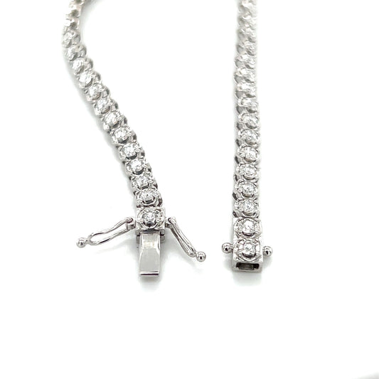 14K White Gold 7" Diamond Bracelet