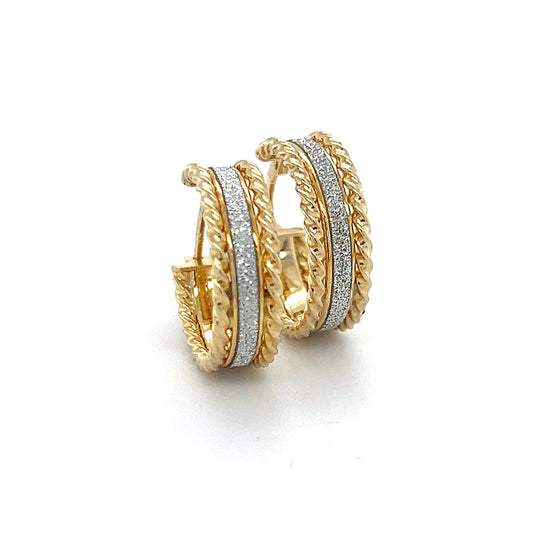 14K Two-Tone Gold Hoop Earrings