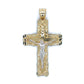 10K Two-Tone Gold Jesus on A Cross Pendant