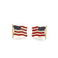 14K Yellow Gold American Flag Stud Earrings