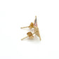14K Yellow Gold American Flag Stud Earrings