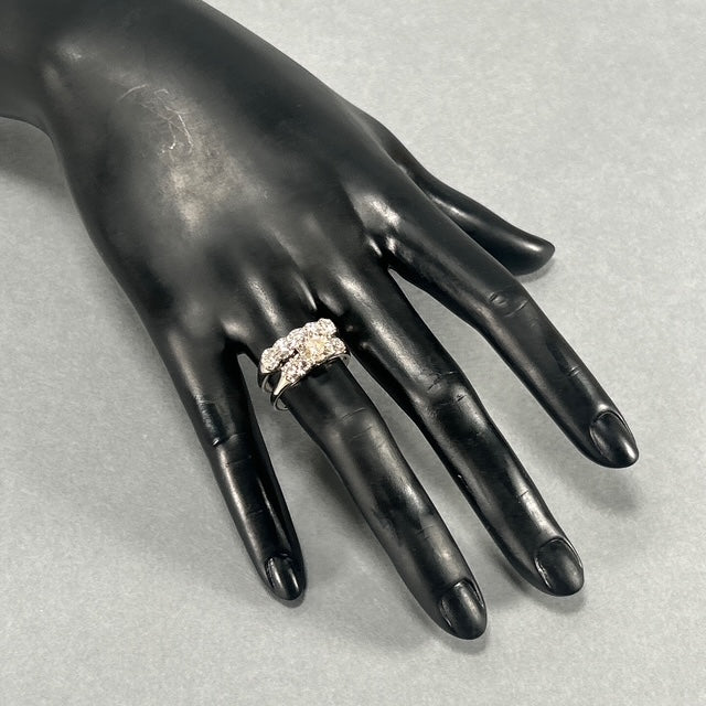 14K White Gold Diamond Lady's Wedding Ring Set; Size 9