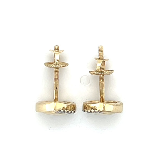 10K Yellow Gold Heart Earrings; 1.6g