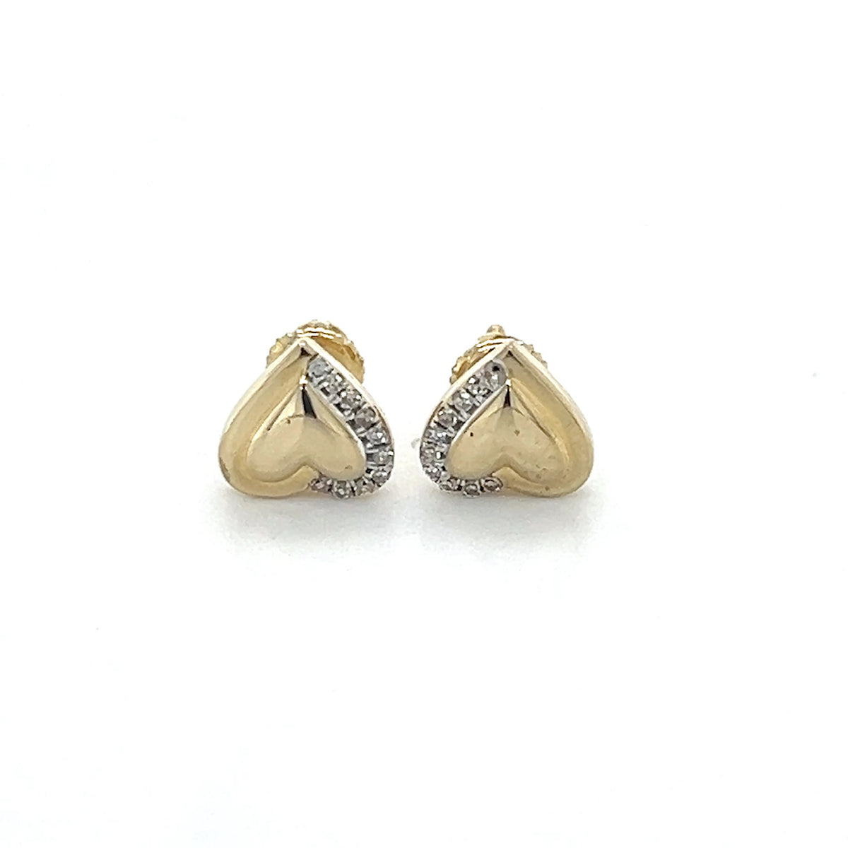 10K Yellow Gold Heart Earrings; 1.6g