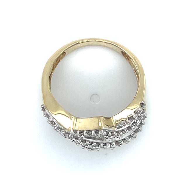 10K Yellow Gold Diamond Lady's Fashion Ring; Size 7