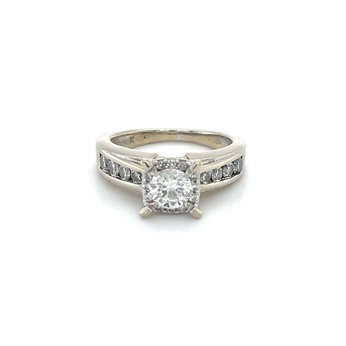 14K White Gold Diamond Lady's Fashion Ring; Size 5.5