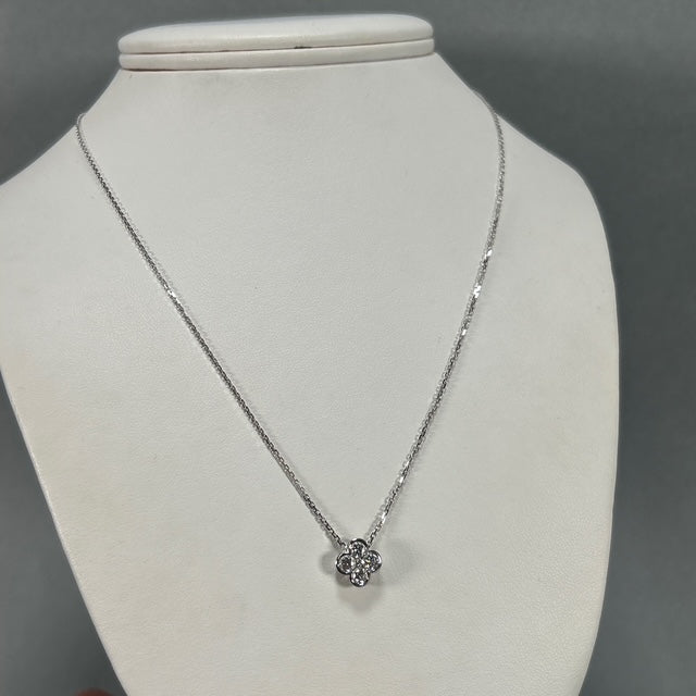 14K White Gold Diamond 18" Necklace