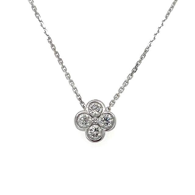 14K White Gold Diamond 18" Necklace