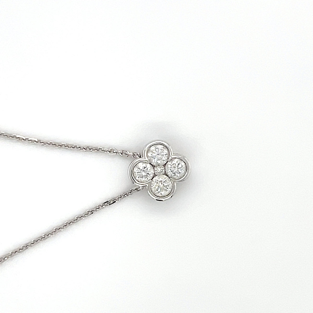 14K White Gold Diamond 18" Necklace