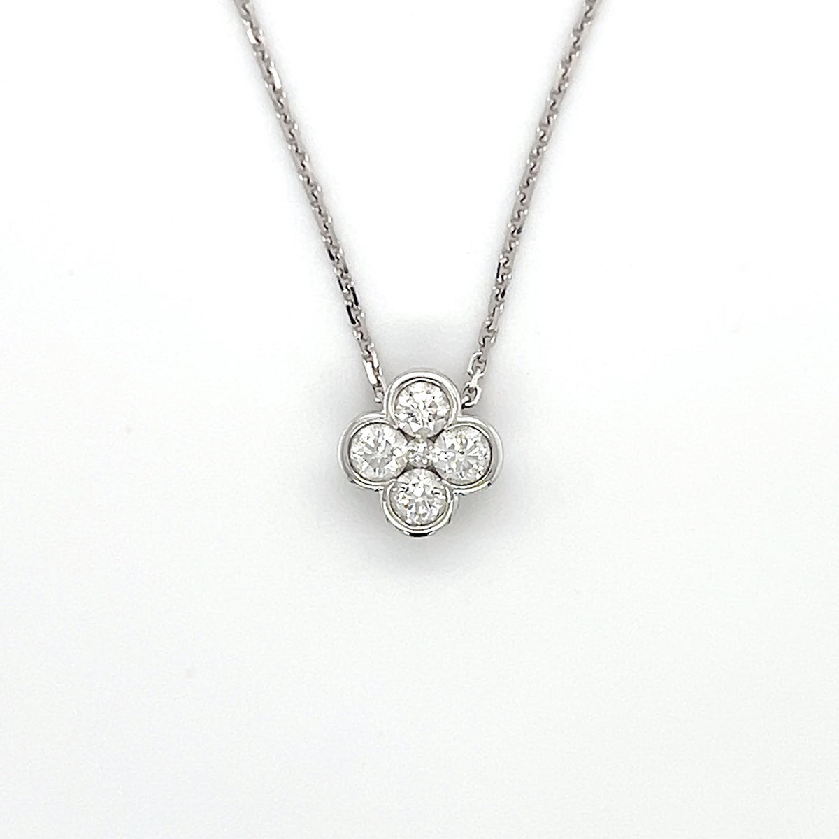 14K White Gold Diamond 18" Necklace