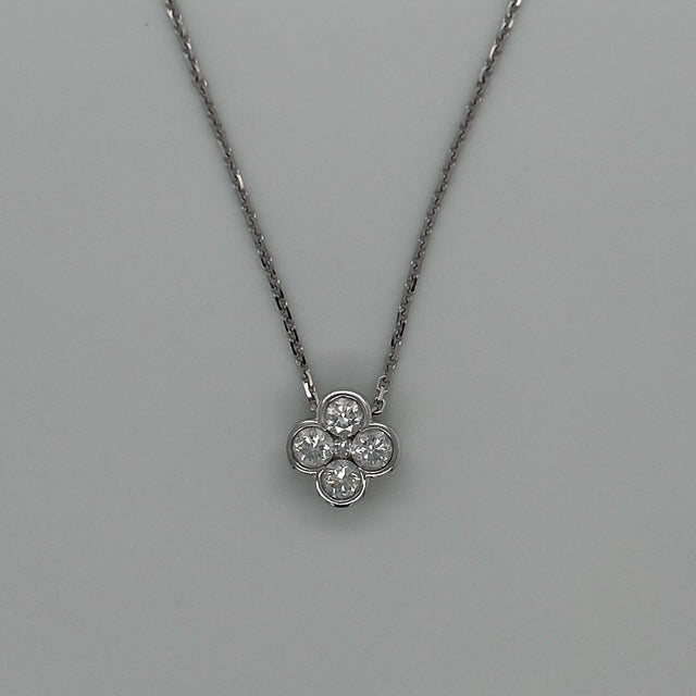 14K White Gold Diamond 18" Necklace