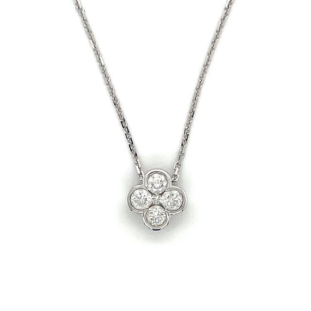 14K White Gold Diamond 18" Necklace