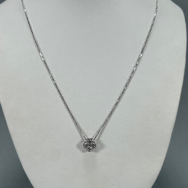14K White Gold Diamond 18" Necklace
