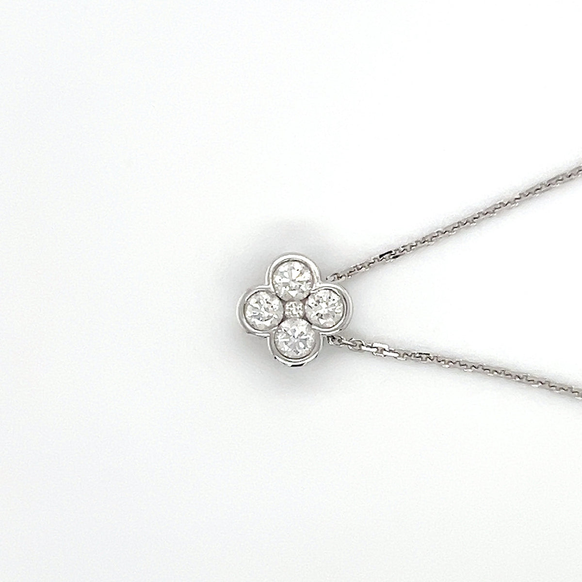 14K White Gold Diamond 18" Necklace
