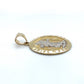 10K Two-Tone Gold Circular Saint Christopher Pendant; 3g