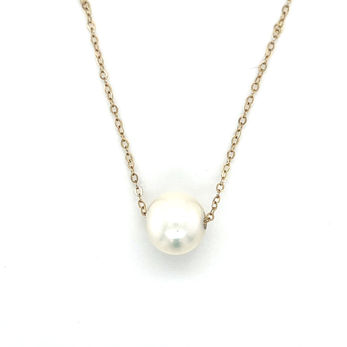 14K Yellow Gold 18" Pearl Chain Necklace