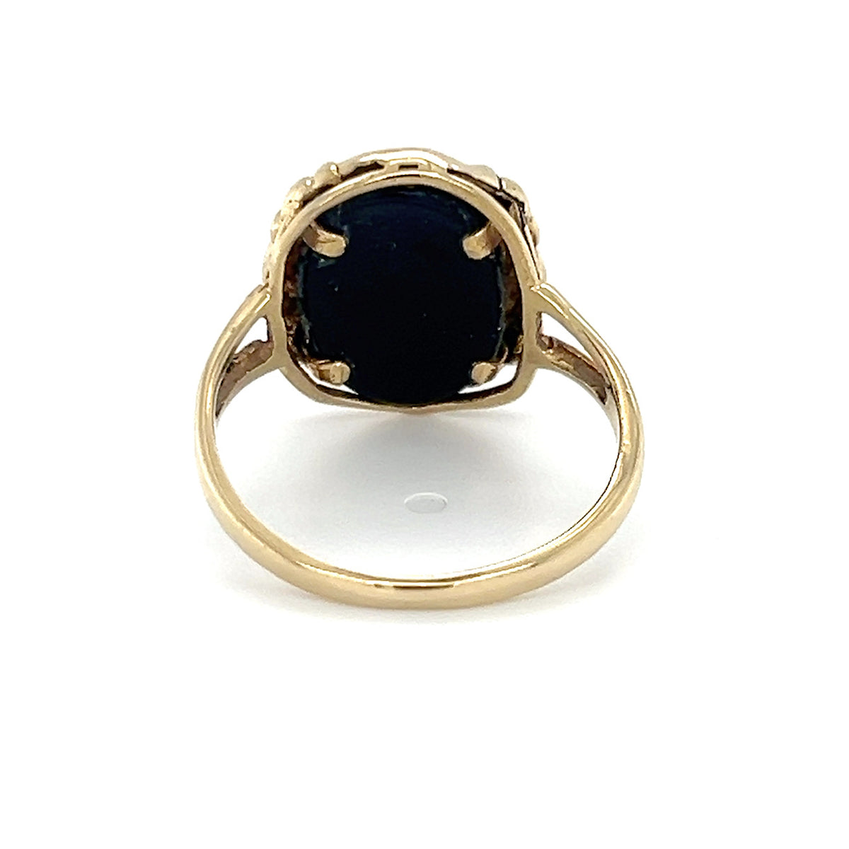 14K Yellow Gold Cameo Angel Lady's Ring; Size 8