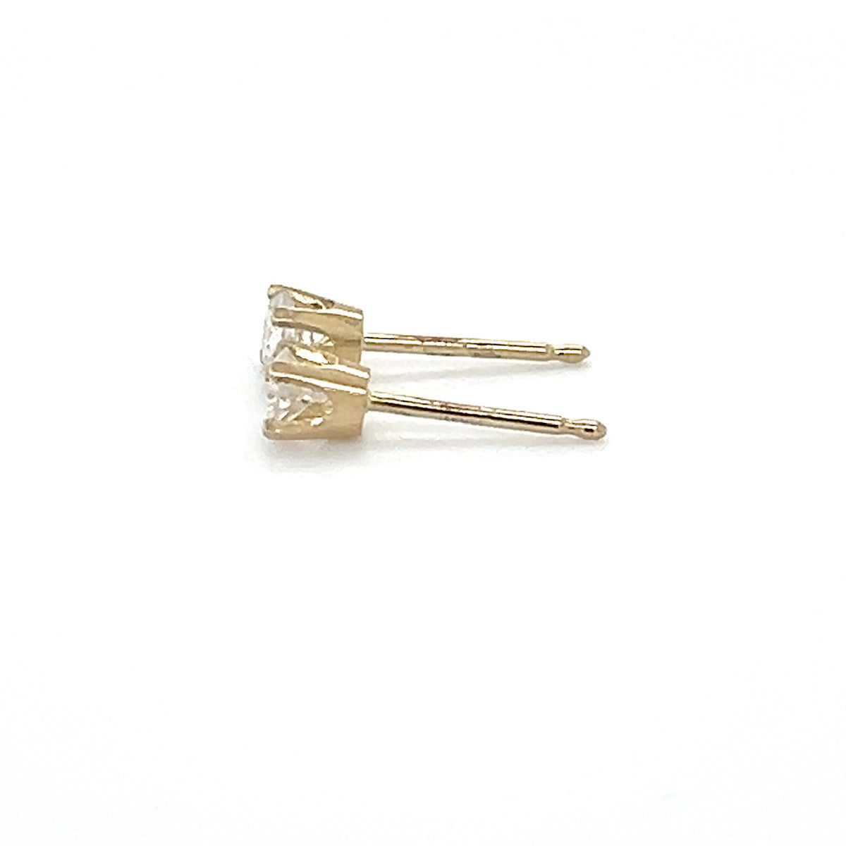 14K Yellow Gold Diamond Stud Earrings