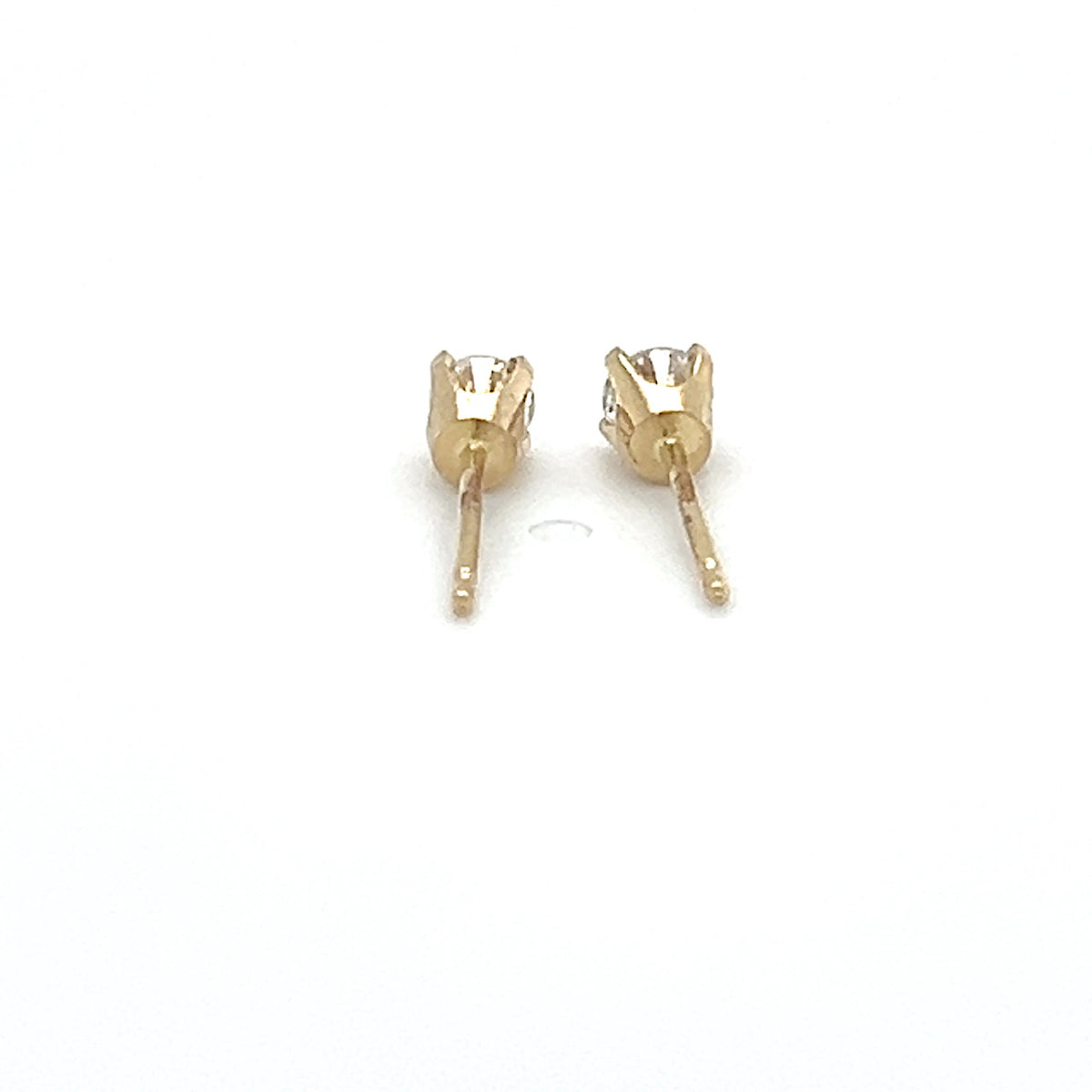 14K Yellow Gold Diamond Stud Earrings