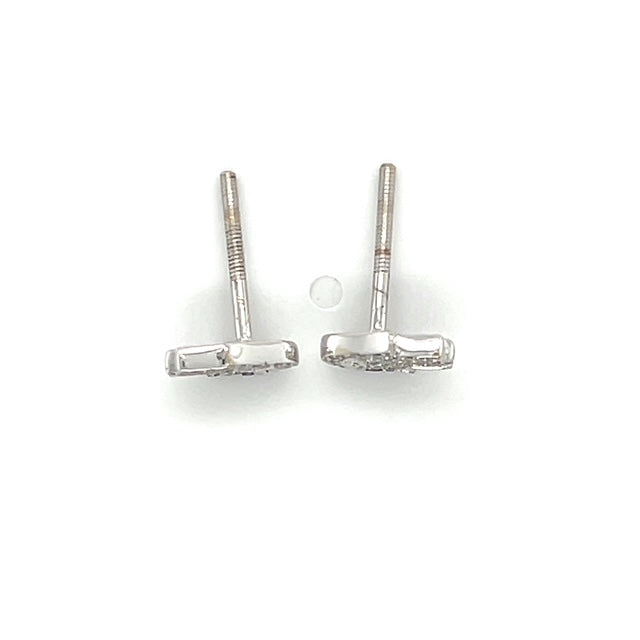 14K White Gold Diamond Stud Earrings