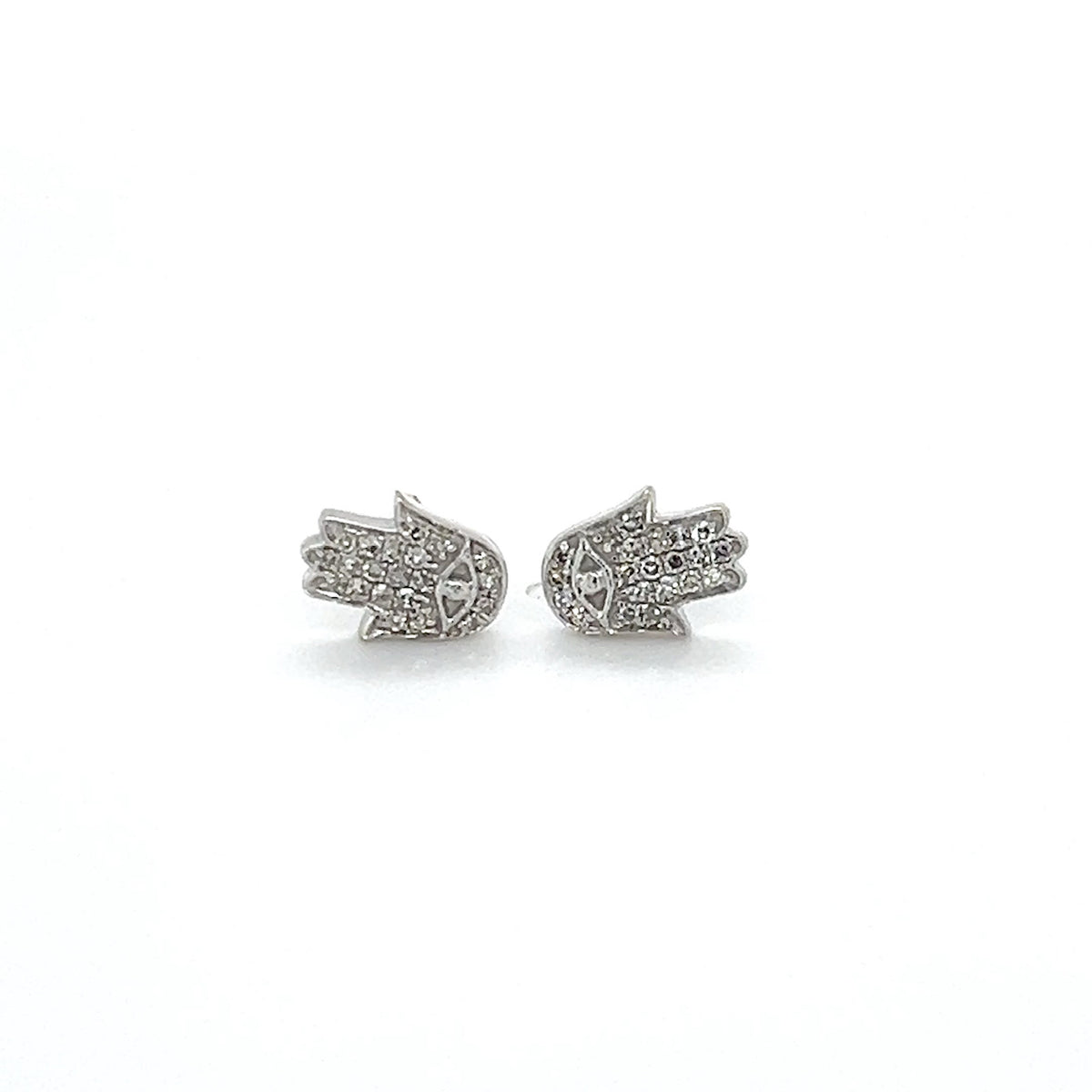 14K White Gold Diamond Stud Earrings
